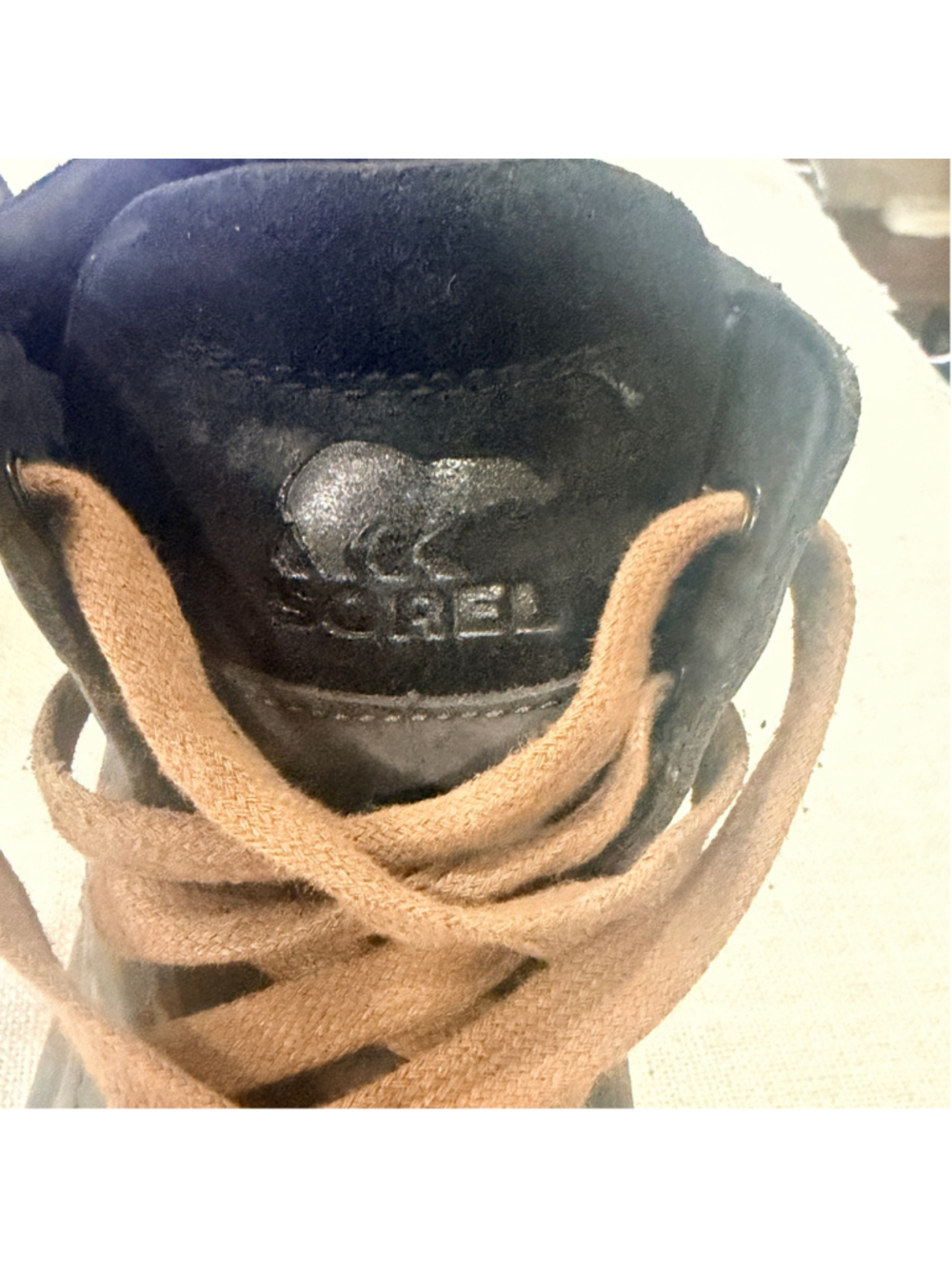 Sorel Men's Caribou Moc Waterproof Leather Boots Blueish Gray Tan Size 8 NM3851 - Picture 7 of 10